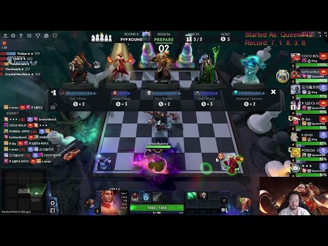 6 Beasts 4 Warlocks! Dota Auto Chess S25 King+ Games!