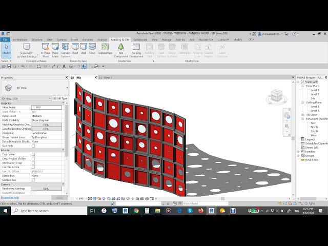 CREATE A RANDOM FACADE USING DYNAMO  AND PARAMETRIC FAMILY