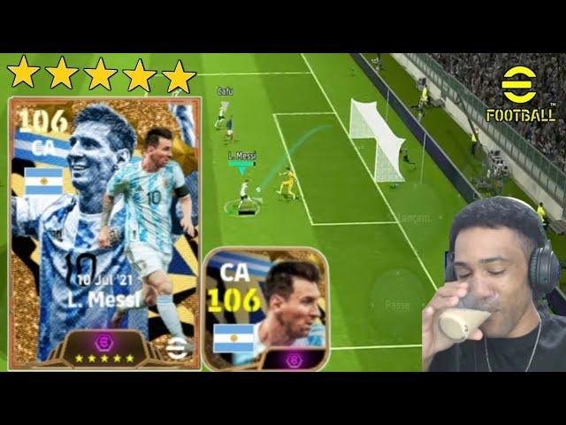 GAMEPLAY com Messi 106 epico big time COMO  Deixar Messi 106  no eFootball 2024 Mobile