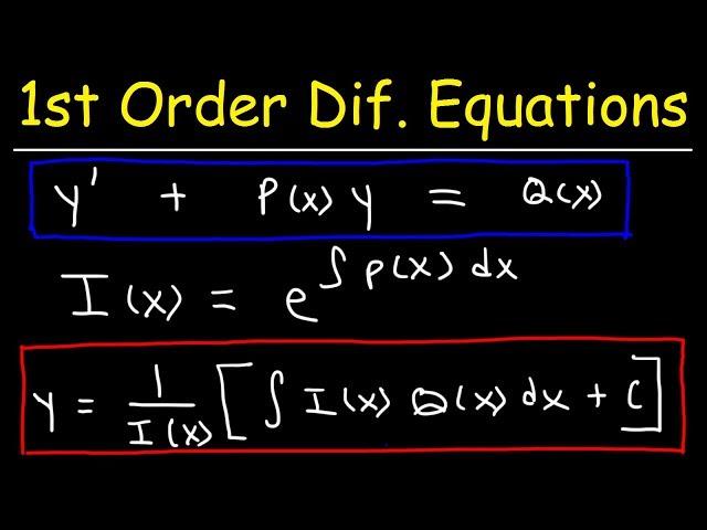 First Order Linear Differential Equations