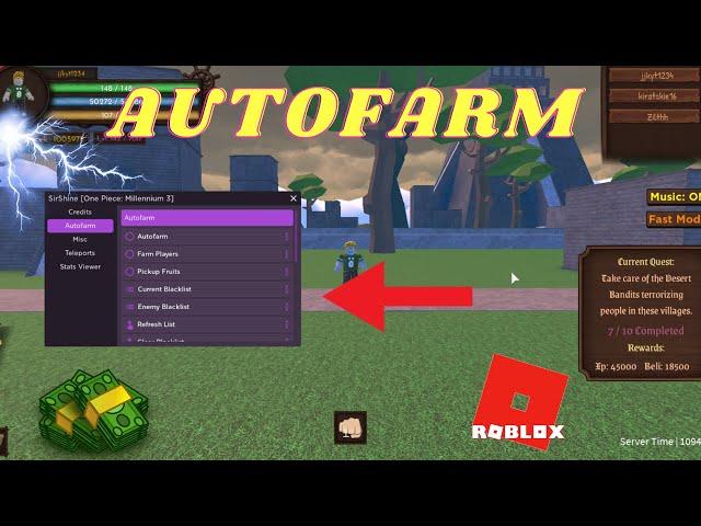 NEW OP ONE PIECE MILLENNIUM 3 AUTO FARM GUI ROBLOX (MAX LEVEL SUPER FAST)