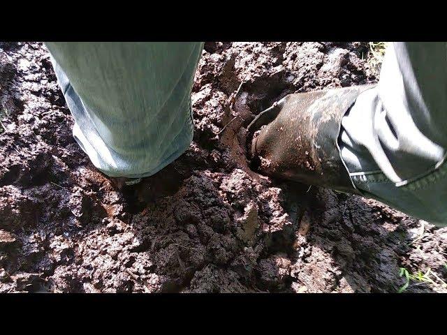 Rubber boots stuck in peat bog (in deep mud) (Part 2)