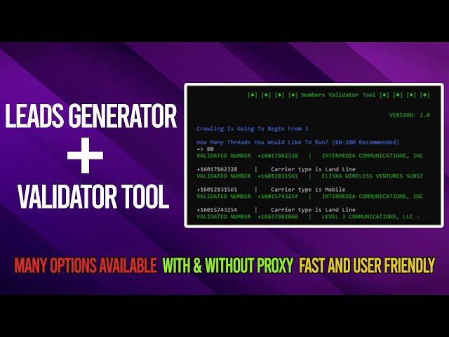 Leads or Numbers Generator and Validator Tool | Generate Leads Fast