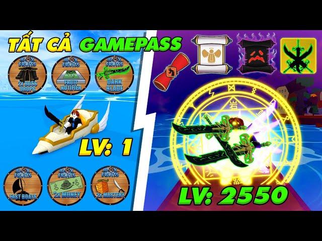 ZENO Thử Thách Lv 1-2550 = TẤT CẢ GAMEPASS, Tạo COMBO Bất Tử Trong Blox Fruit