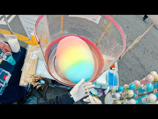 How to make fantastic cotton candy - Korean Street Food (Gopro)