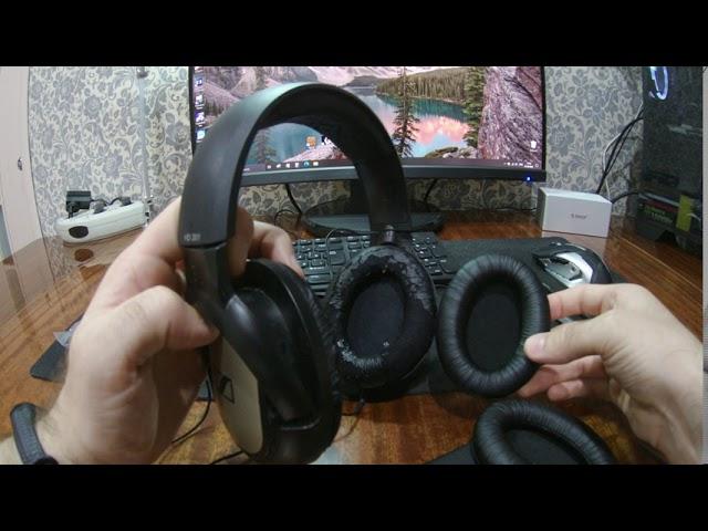 Замена амбушюр Sennheiser HD180 HD201 / replacing ear pads HD 180 HD 201