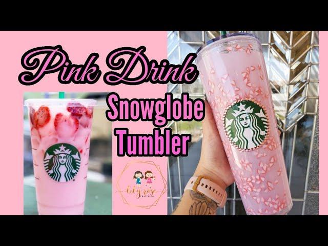 Pink Drink Snow globe Tumbler Tutorial | LilyRoseCraftroom