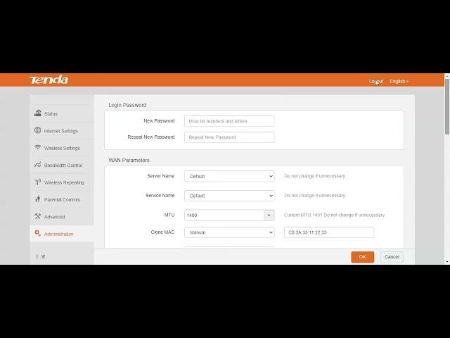 Tenda 301 router setting for pppoe mode Router settings