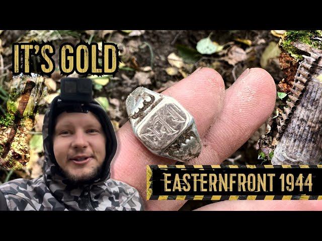 WE FOUND GOLD RING. WORLD WAR 2 SOLDIER RING. WW2 METAL DETECTING.1944. EASTERN FRONT.