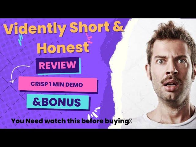 Vidently review| vidently short and honest review with 2 min demo video 