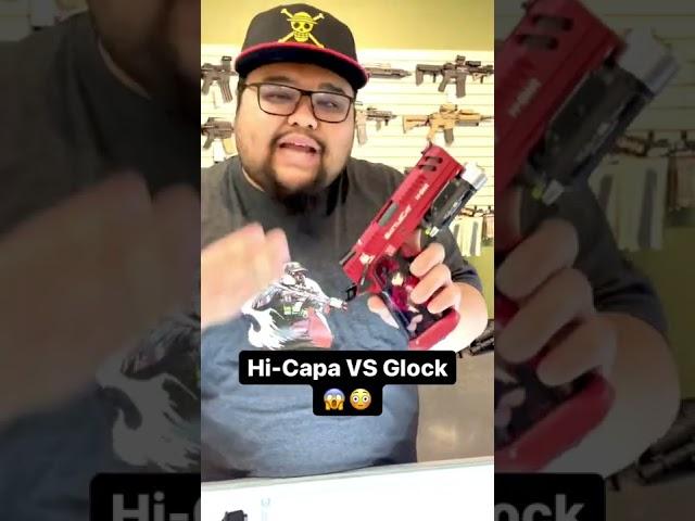 Which airsoft gun is better? #airsoft #airsoftgi #short #shorts #mayogang #hicapa #glock