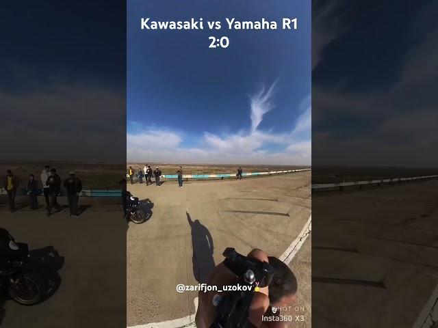 Drag racing Kawasaki zx10r vs Yamaha YZF R1 2:0 chempion @Uzokov1000rr 🫶