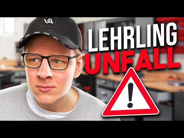 Der Lehrling und die Sicherheit auf Arbeit.