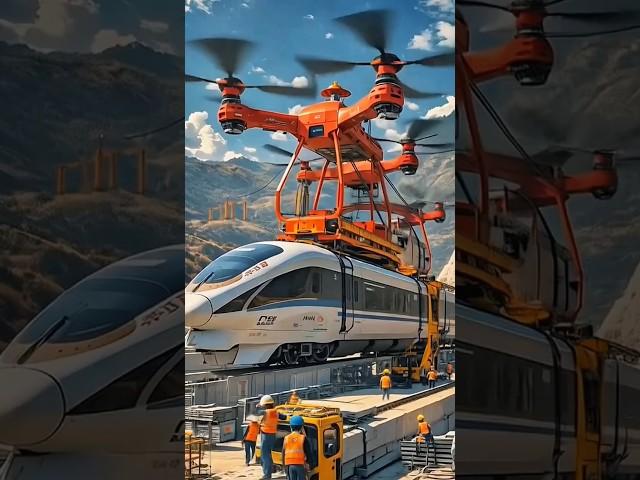 ai Railway Construction via Drones:The Technology of the Future #ai #shorts #military #wildlife