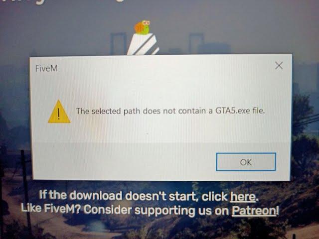 How to fix FiveM The selected path does not contain a GTA5.exe file.