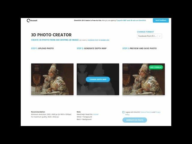 Omnivirt.com создание 3D photo для Facebook