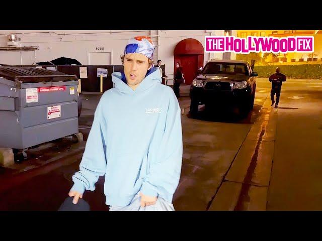 Justin Bieber Is In A Bad Mood & Tells Paps Off While Leaving Dinner With TikTok Star Jaden Hossler