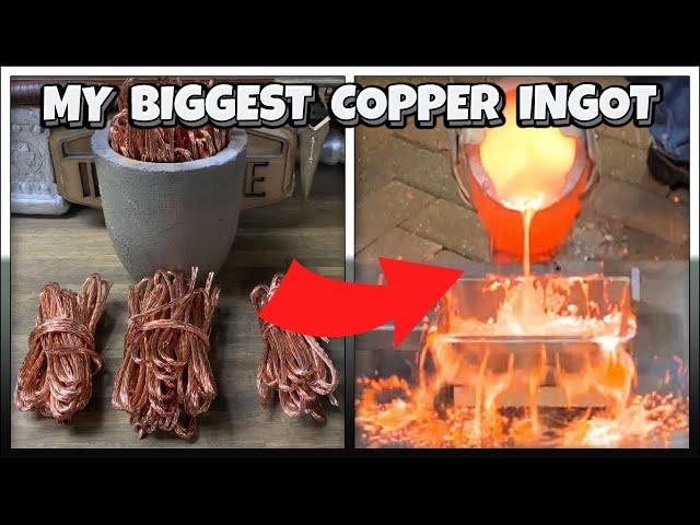 Giant Ingot - My Biggest Ever Copper Ingot! - Home Made Furnace - Bullion - Molten Metal Melting