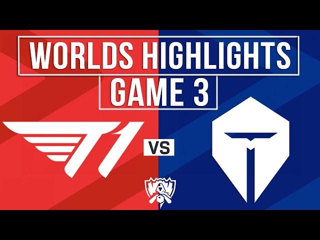 T1 vs TES Highlights Game 3 | Worlds 2024 Quarterfinals | T1 vs TOP Esports