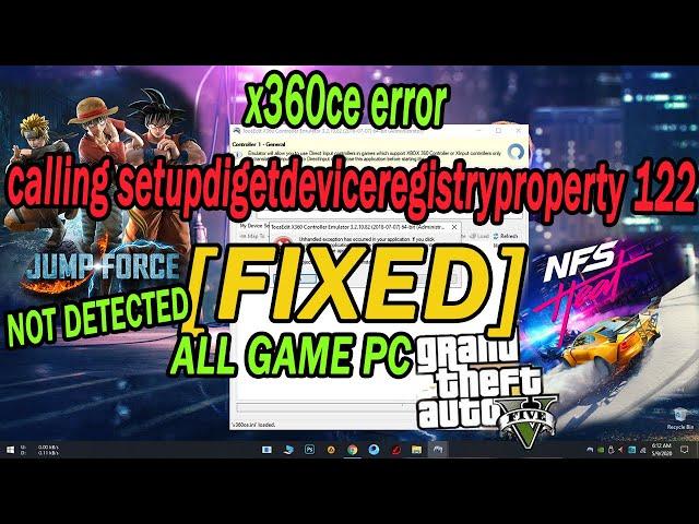 how to fix usb gamepad not detected x360ce error calling setupdigetdeviceregistryproperty 122