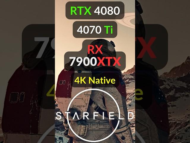 Starfield RTX 4080 RTX 4070 Ti RX 7900 XTX - 4K Native - AMD Ryzen 7800X3D #starfield #shorts