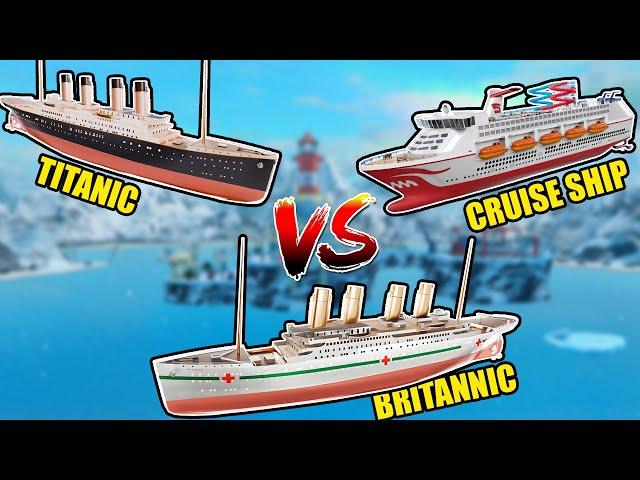 TITANIC VS BRITANNIC VS CRUISE SHIP (+ small montage!) | ROBLOX SHARKBITE 2