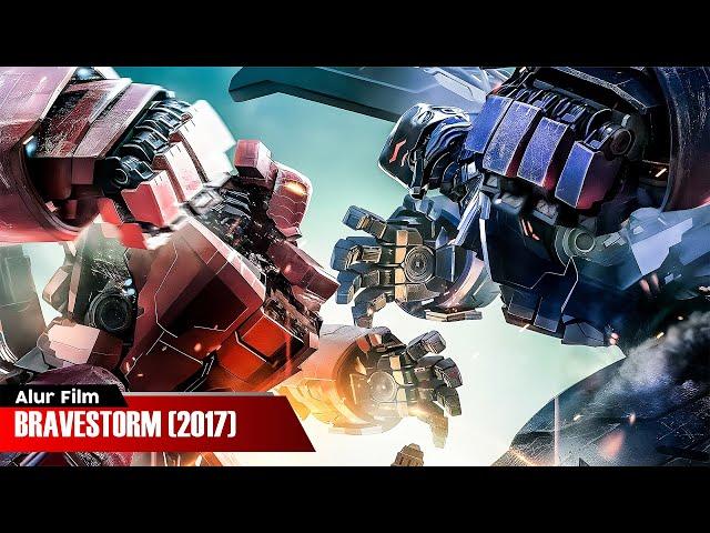 PERTARUNGAN MECHA ROBOT BUATAN MANUSIA VS ROBOT BUATAN ALIEN | ALUR CERITA FILM BRAVESTORM (2017)