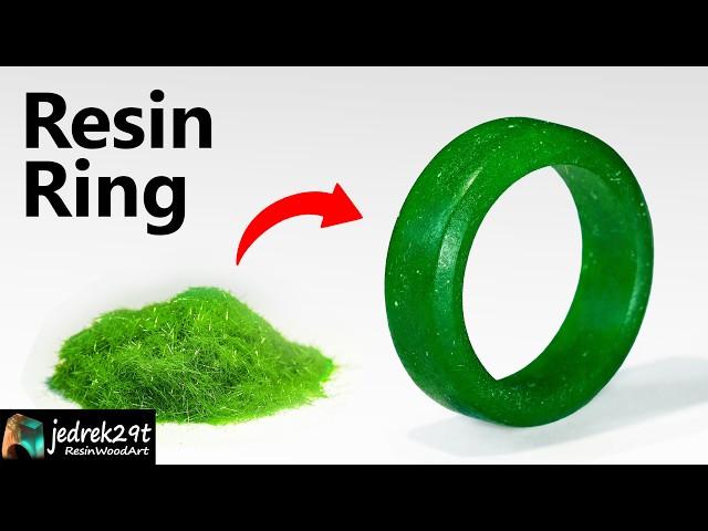 Making RING from artificial GRASS / Epoxy Resin Art