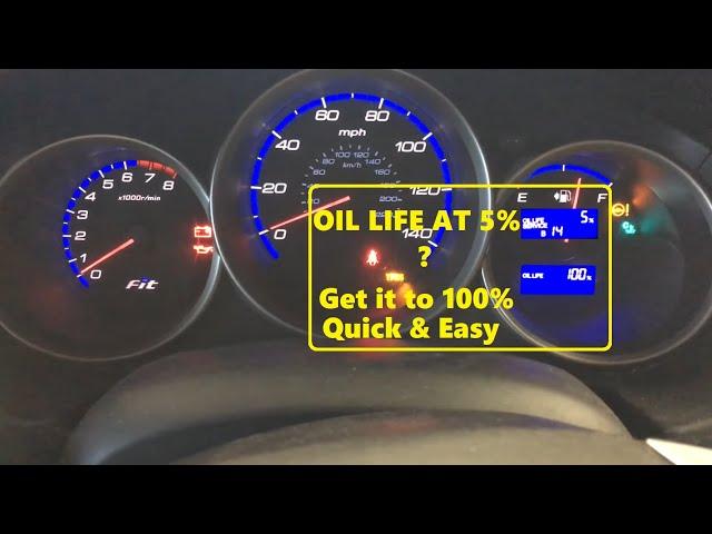 Reset Oil Life Reset Honda Fit - Reset Oil Service Honda Fit (2007-2010)