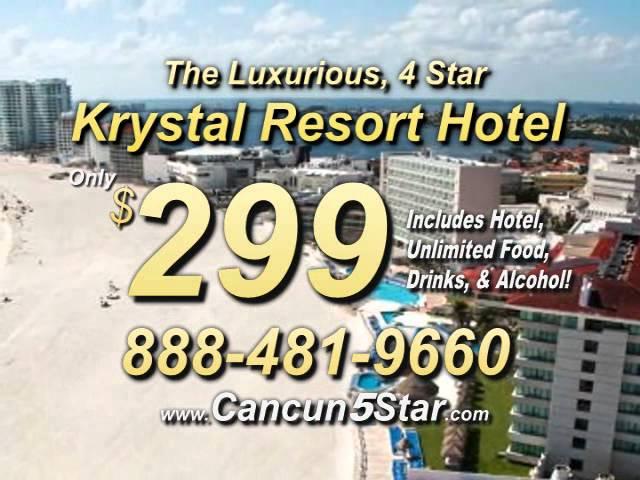 The $299 Krystal Cancun Resort All Inclusive Vacation Package