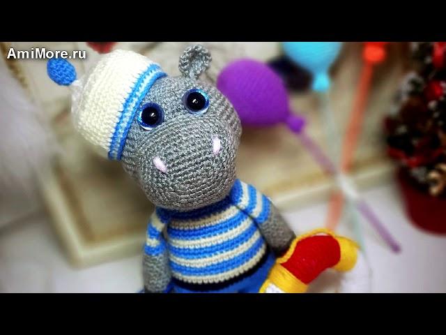 Амигуруми: схема Бегемот Морячок. Игрушки вязаные крючком - Free crochet patterns.