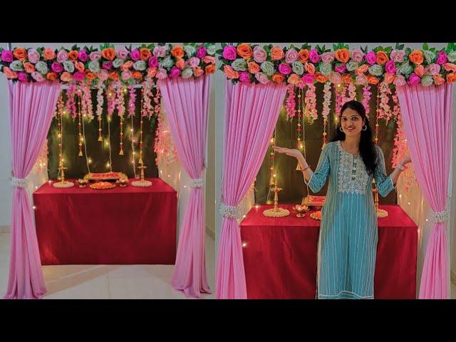 simple & easy festival mandap decoration ideas/ Navratri decoration ideas/ durga puja