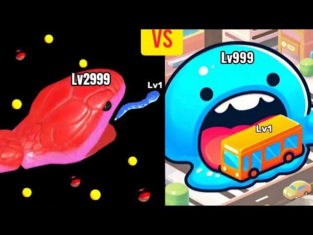 Snake Clash VS Super Slime - Black Hole Game.(gameplay)