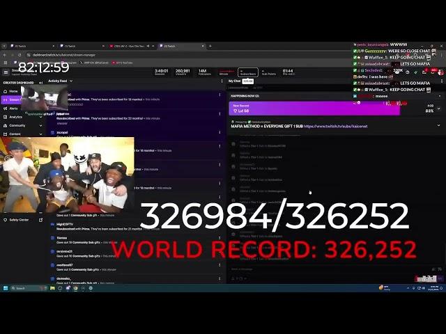 Kai Cenat now holds the NEW WORLD RECORD for most Twitch Subscribers passing Ironmouse's record