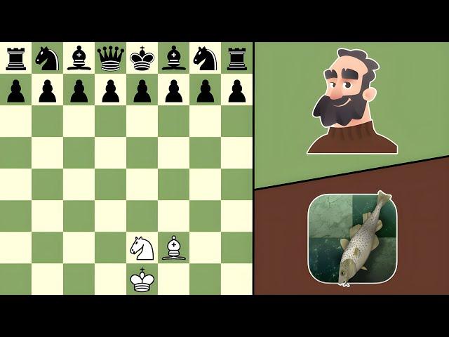 Stockfish 17 vs. Martin, but Stockfish only has Bishop & Knight