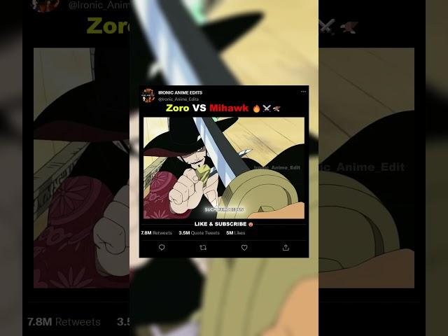 Zoro VS Mihawk ️ | EDIT | #onepiece  #shorts #zoro #mihawk