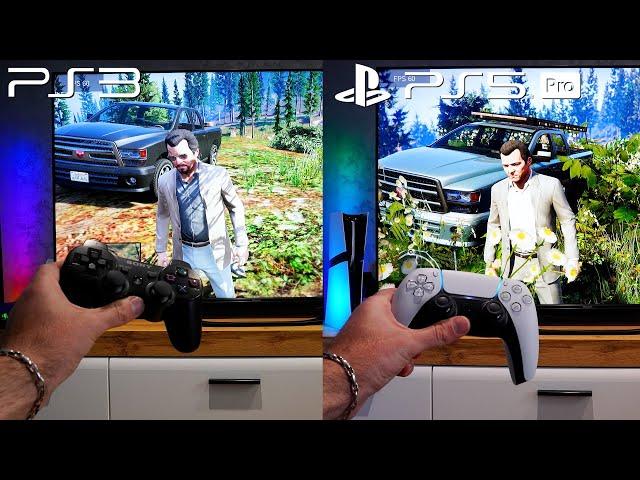 GTA 5- PS5 Pro vs. PS3  | Side By Side Graphics Comparison | POV