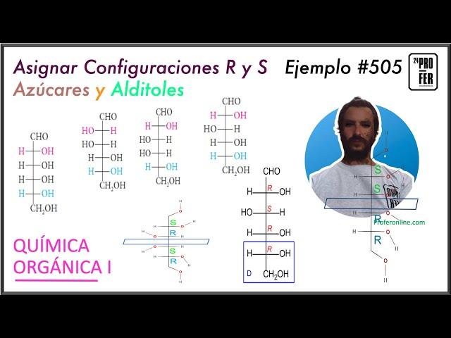 R y S en azúcares y alditoles en proyección de Fischer. Ejemplo #505