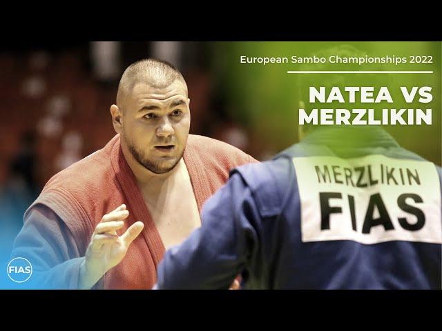 NATEA Ilie vs MERZLIKIN Aleksei. Men +98 kg. European SAMBO Championships 2022