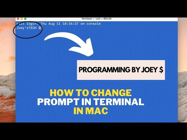 How to change the default prompt in Terminal on MacOS (zsh & bash)