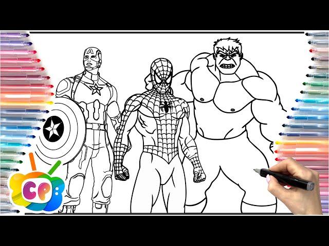 Spider-man coloring pages / How to DRAW HULK / Superhero coloring pages