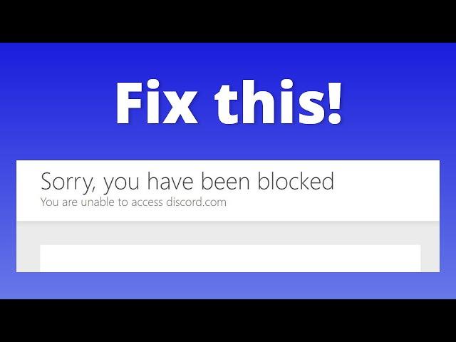 How to Fix "You are unable to access discord.com"