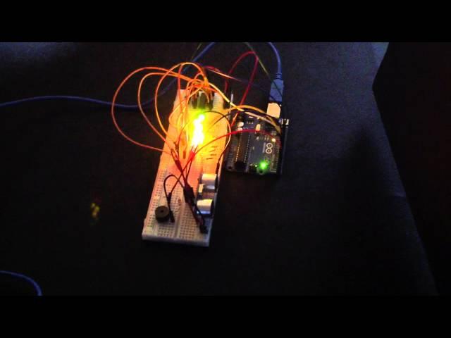 Arduino - Ultrasonic Sensor with LED's and buzzer