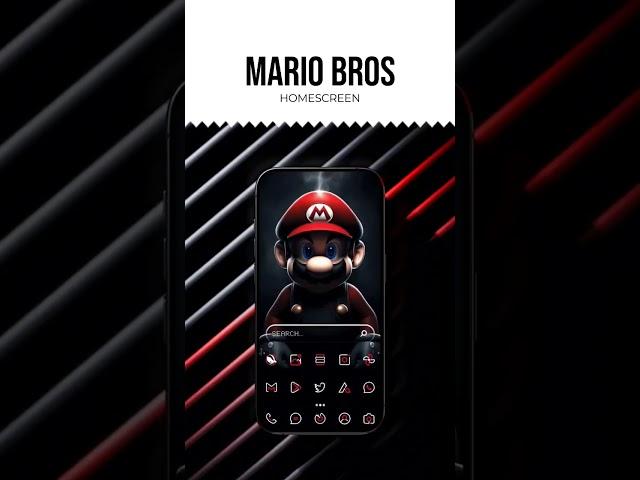 Mario Homescreen Setup with redline iconpack. Get RedLine IconPack Now.