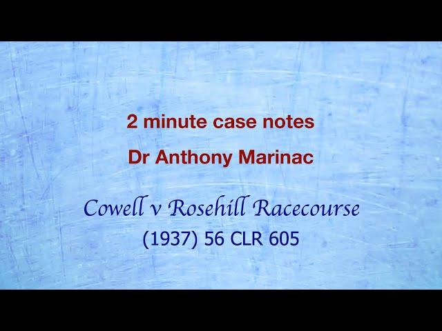 Cowell v Rosehill Racecourse (Ejection of a trespasser)