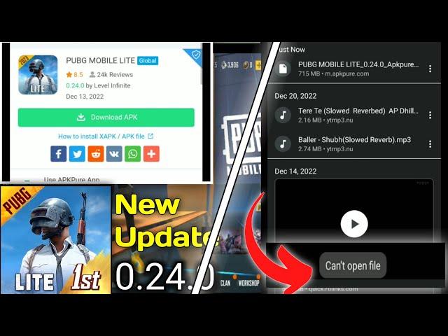 How to download 0.24.0  apkpure problem solve || can't open file problem || how to add obb in game |