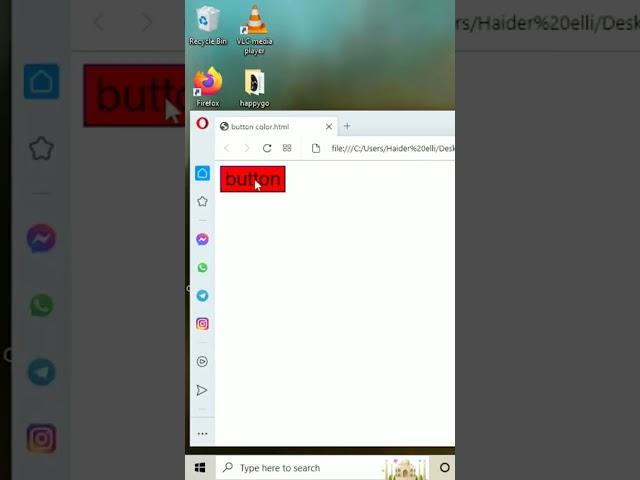 CHANGING OF BUTTON COLOR BY USE OF HTML