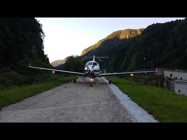 Pilatus PC-12 shortest takeoff Locher Airfield