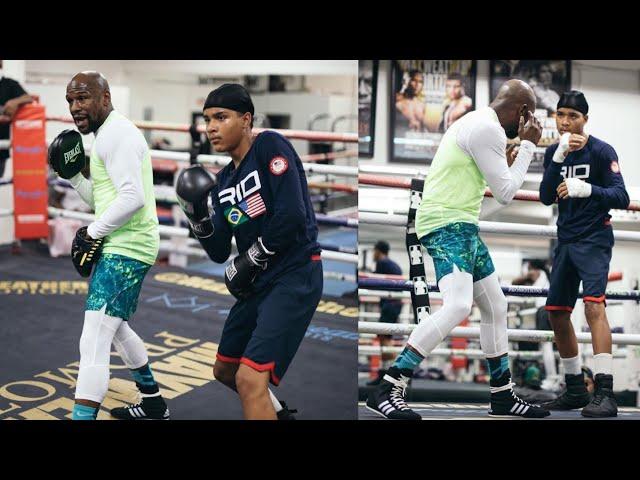 Floyd Mayweather COACHING his Nephew How to Avoid PUNCHING Wild but Short w/ POWER