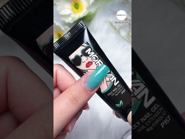 Easy Beginner Friendly Poly Gel Nail Tutorials | | Green pearlescent poly gel